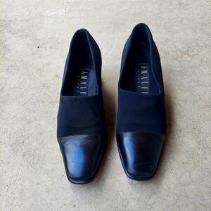 AMALFI  black leather heels Made in Italy size 6